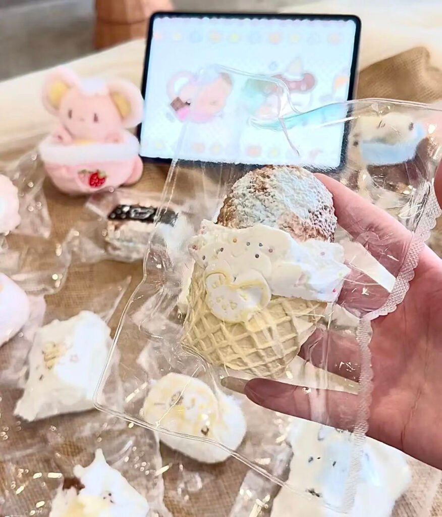 21055 Heqiqi Sea Salt Ice Cream Cone (Soft Cream Clay Texture Series) / 禾七七 海盐甜筒（软奶油触感系列）