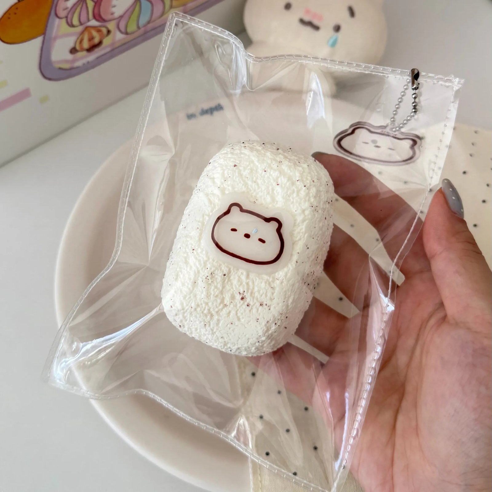 170034 Homie Studio Double-Layer Bear Head Senbei (Soft Cheese Clay Texture Series) / 厚米捏捏事务所 双层熊头仙贝(软干酪触感系列)