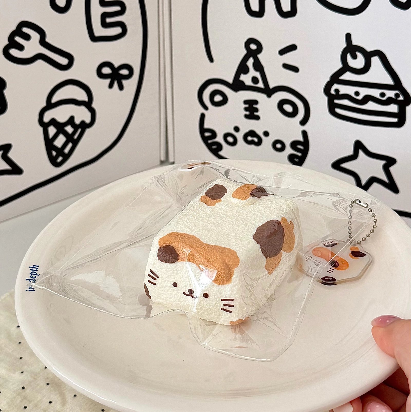 170051 Homie Studio Calico Cat Toast (Soft Cheese Clay Texture Series) / 厚米捏捏事务所 三花猫吐司(软干酪触感系列)