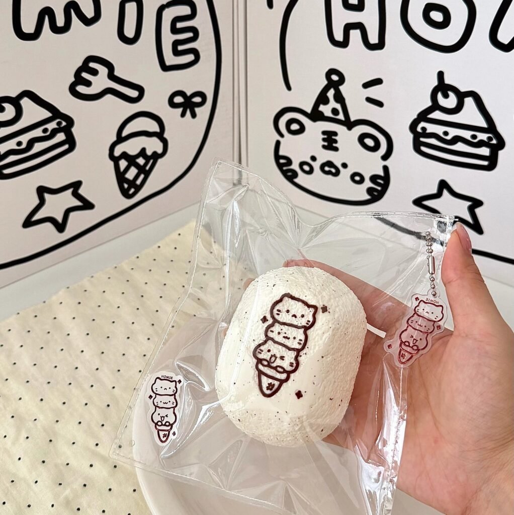 170055 Homie Studio Kitten Ice Cream Rice Cracker (Soft Cheese Clay Texture Series) / 厚米捏捏事务所 小猫冰淇凌仙贝（软干酪触感系列）