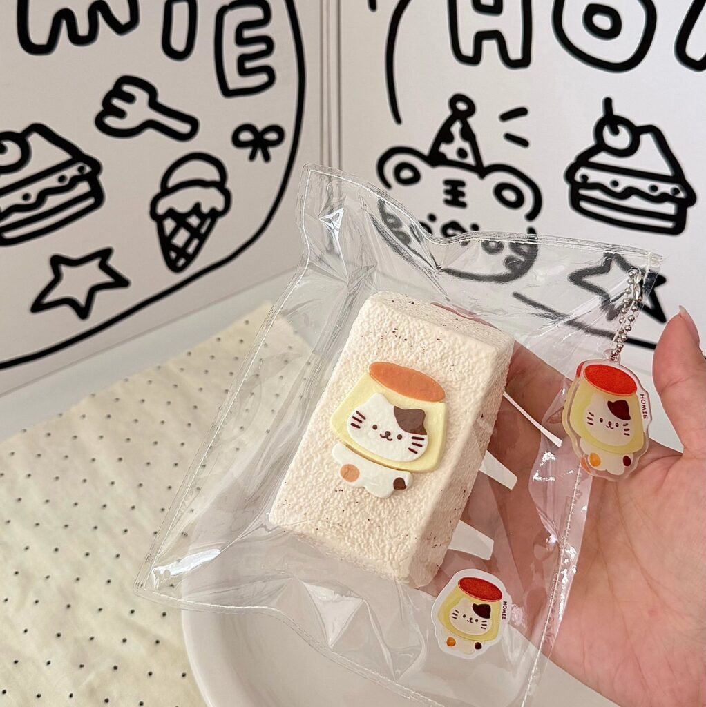 170062 Homie Studio Pudding Kitten Long Toast (Soft Cheese Clay Texture Series) / 厚米捏捏事务所 布丁小猫长吐司(软干酪触感系列)