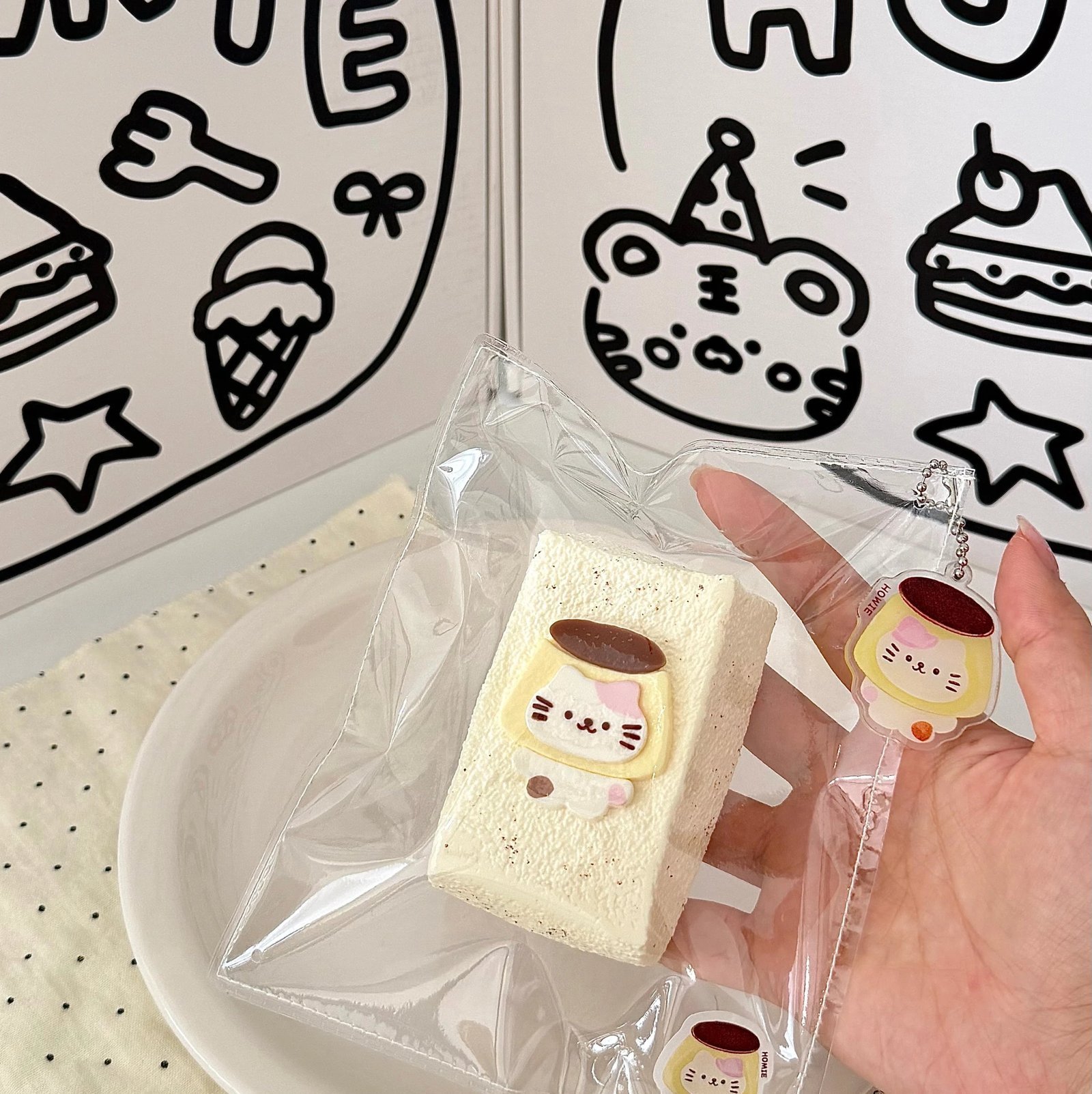170071 Homie Studio Pudding Kitten Long Toast (Rich Yogurt Clay Texture Series) / 厚米捏捏事务所 布丁小猫长吐司(醇酸奶触感系列)