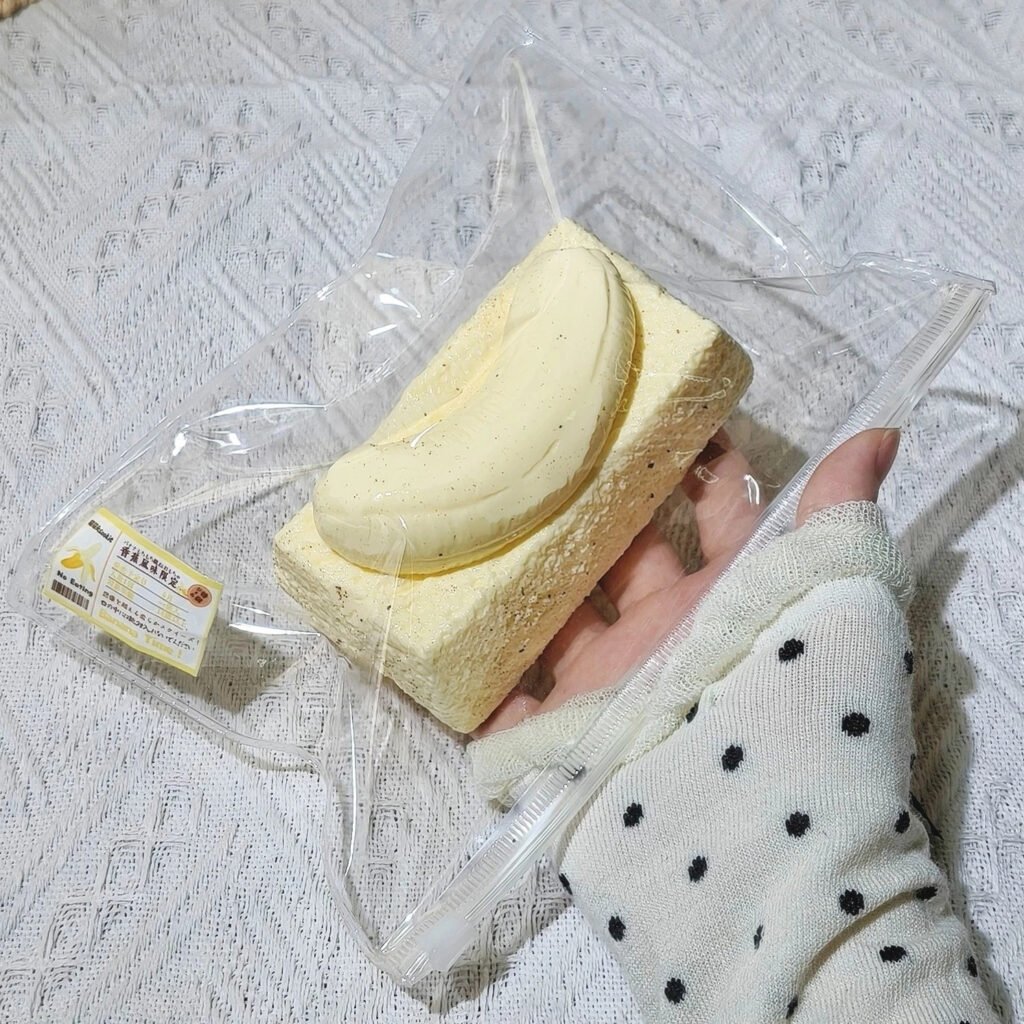 379018 Meow Cookie Banana Long Toast (Cotton Milk Texture Series) / 猫猫头Cookie捏 香蕉长吐司（绵乳泥触感系列）