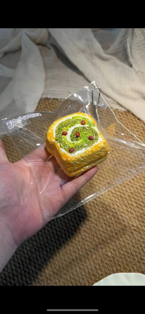 168027 Niannian Nienie Matcha Red Bean Toast (Cotton Clay Texture Series) / 年年的捏捏 抹茶あずきトースト（コットンクレイ触感シリーズ）