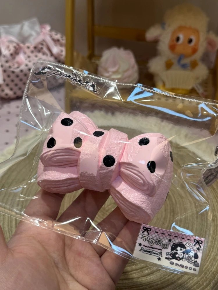 436019 Pinkink Large Polka Dot Bow (Dry Cheese Clay Texture Series) / 粉墨捏捏 波点蝴蝶结大号(干奶酪触感系列)