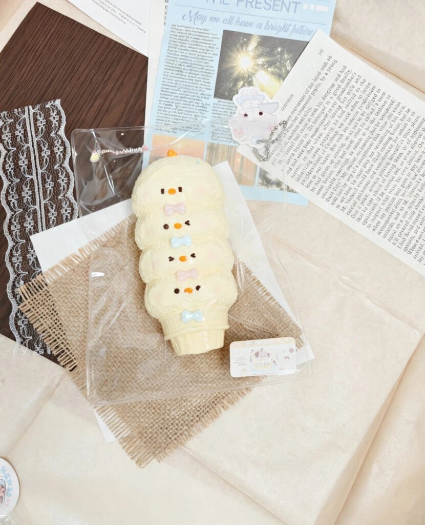 333006 Soft Haze Chick Triple Ice Cream (Mochi Clay Texture Series) / 软雾 ひよこ3連アイスクリーム (もちクレイ触感シリーズ)