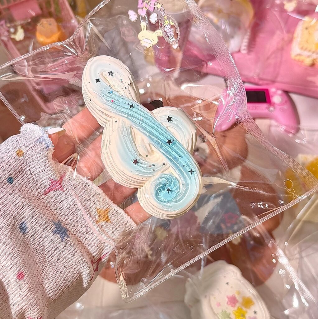 248016 W Qiqi Guaiguai Translucent Blue Music Note (Rich Cream Texture Series) / w奇奇怪怪 透蓝音符 (醇厚奶油触感系列)