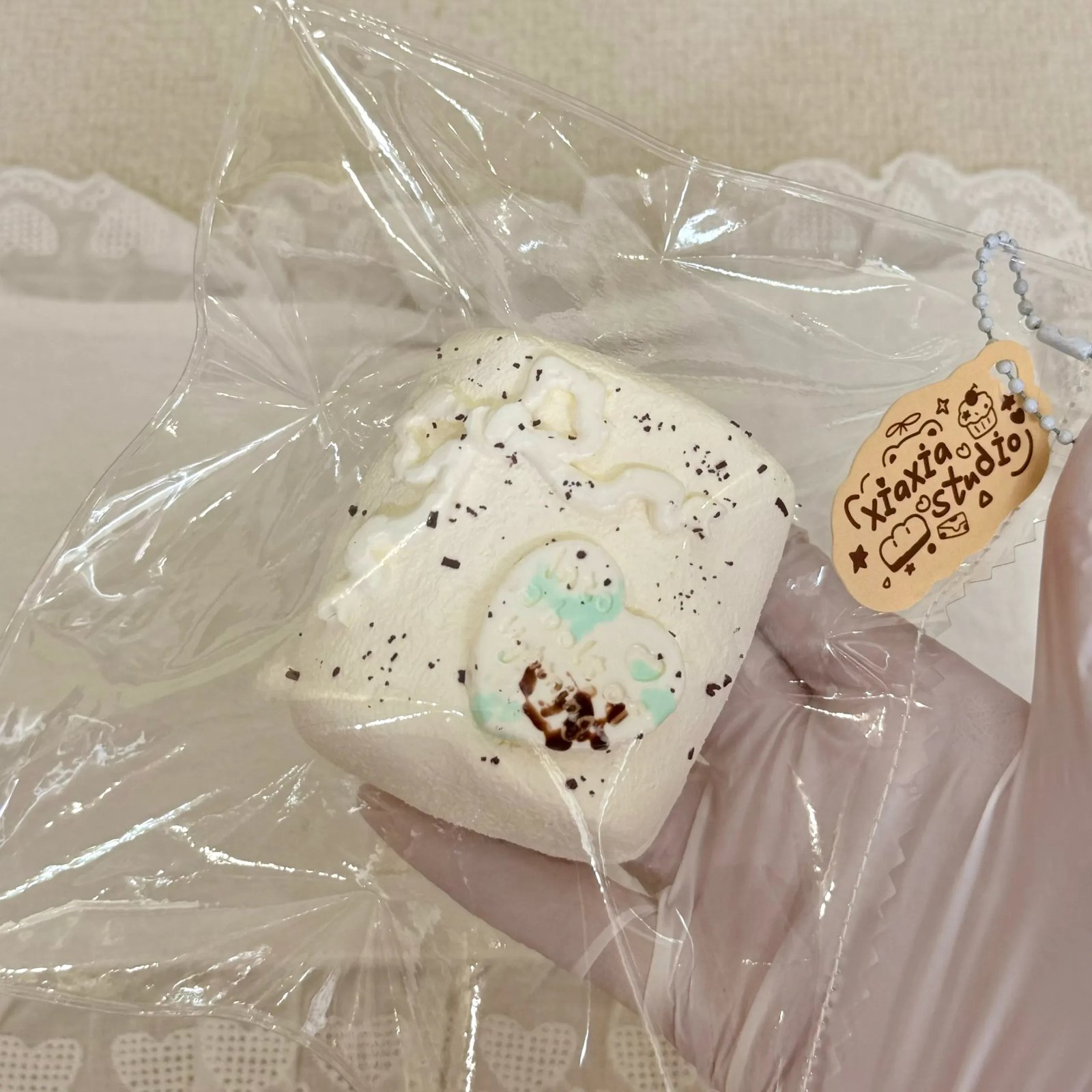 339039 Xiaxia Vending Machine Mint Chocolate Bow Double Marshmallow (New Dry Cheese Clay Texture Series) / 夏夏de贩卖机 ミントチョコリボンダブルマシュマロ (新ドライチーズクレイ触感シリーズ)