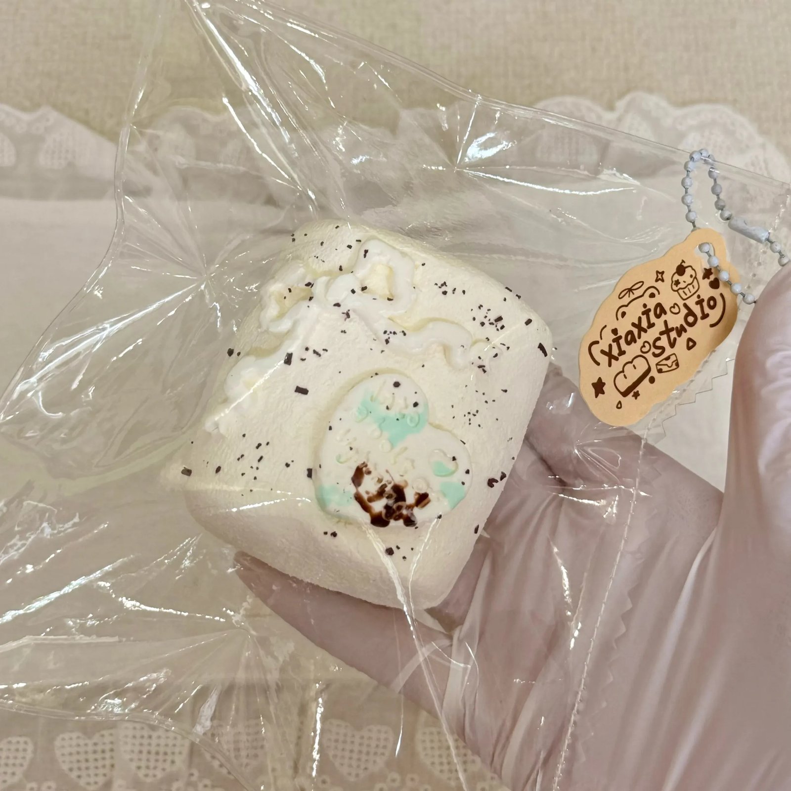339047 Xiaxia Vending Machine Mint Chocolate Bow Marshmallow (Whipped Cream Clay Texture Series) / 夏夏de贩卖机 ミントチョコリボンマシュマロ (ホイップクリームクレイ触感シリーズ)