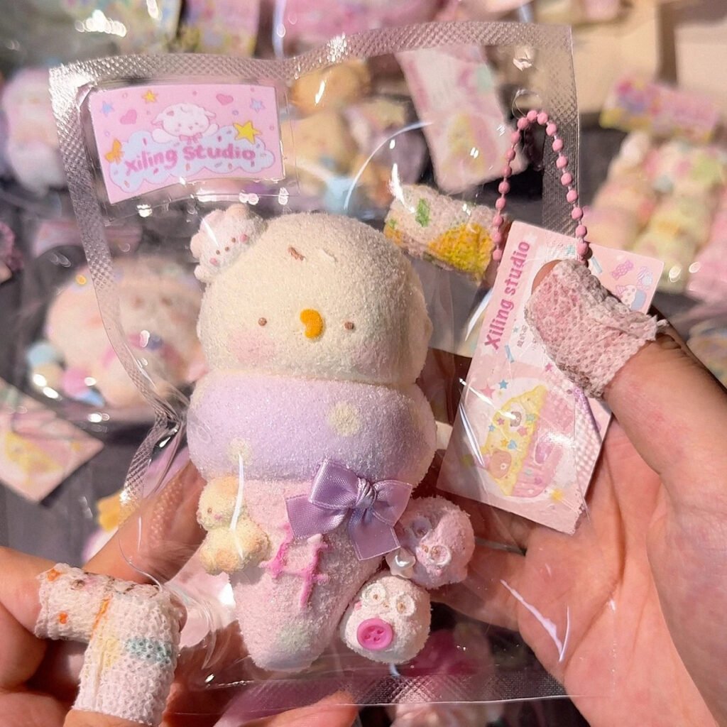 324028 Xiling Studio Taro Ice Cream Cone Chick (Flocked Texture Series) / Xiling Studio 芋泥甜筒小鸡(裹绒触感系列)