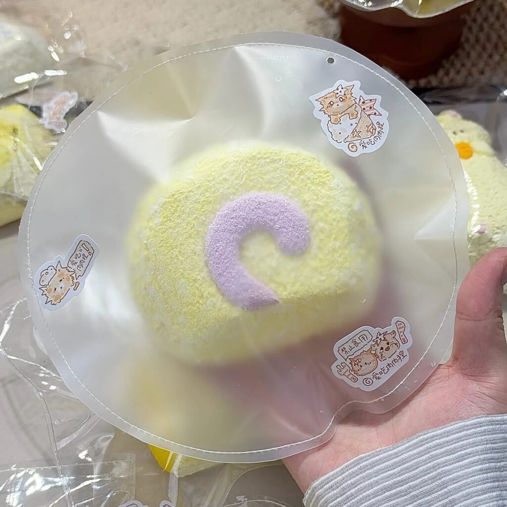 287018 Aichi Rourou Nie Flocked Taro Swiss Roll (Sticky Cream 2.5 Texture Series) / 爱吃肉肉捏 裹绒芋泥瑞士卷（黏奶油2.5触感系列）