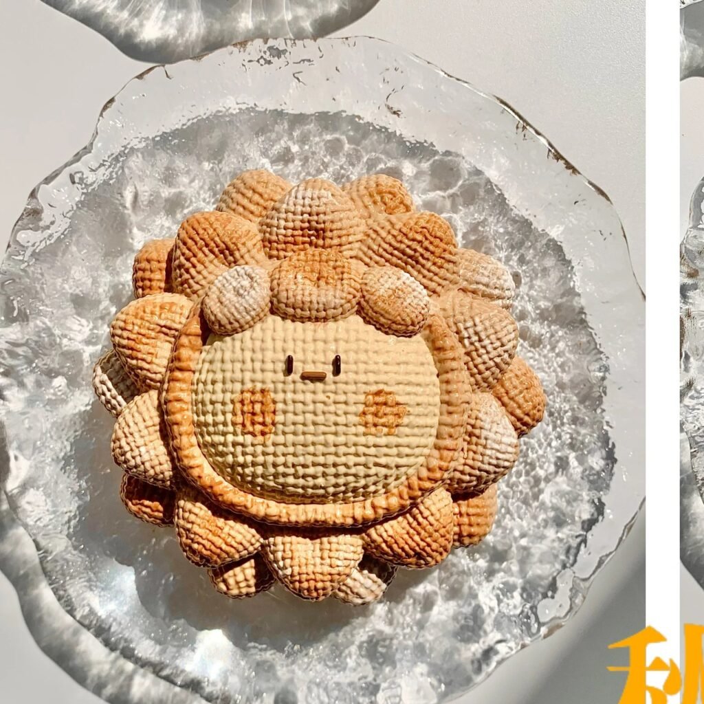 187036 Balloon No Dog Knitted Flower 1 - Coffee Face (Cream Clay Texture Series) / 气球没有狗 咖色脸蛋儿-花花1（奶油泥触感系列）