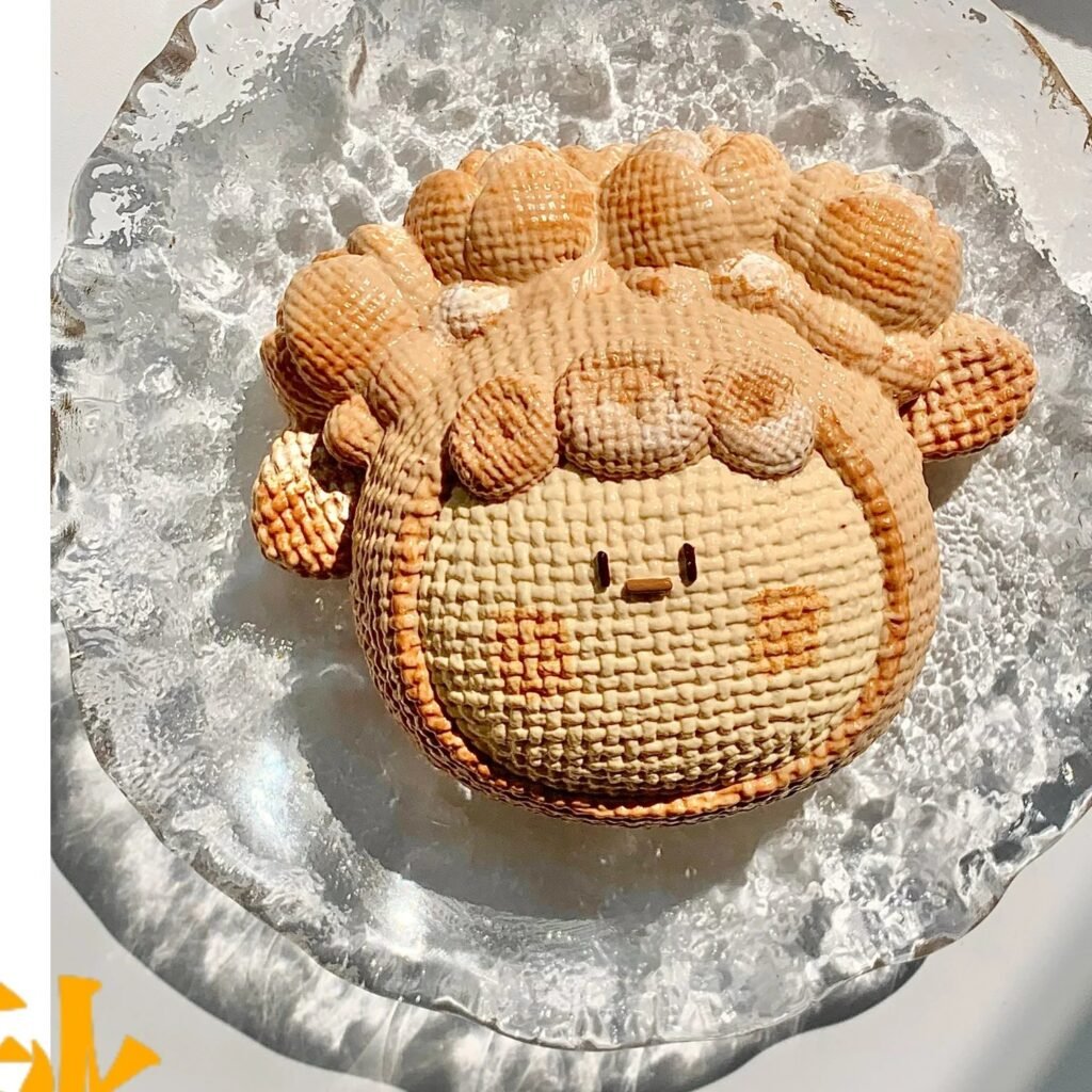 187037 Balloon No Dog Knitted Flower 2 - Coffee Face (Cream Clay Texture Series) / 气球没有狗 咖色脸蛋儿—花花2（奶油泥触感系列）
