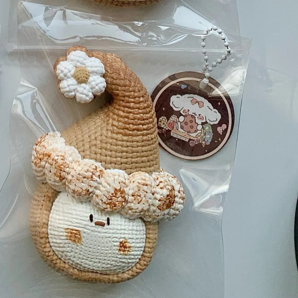 187042 Balloon No Dog Knitted Flower Hat - Fair Face (Cream Clay Texture Series) / 气球没有狗 白净脸-花花帽子（奶油泥触感系列）