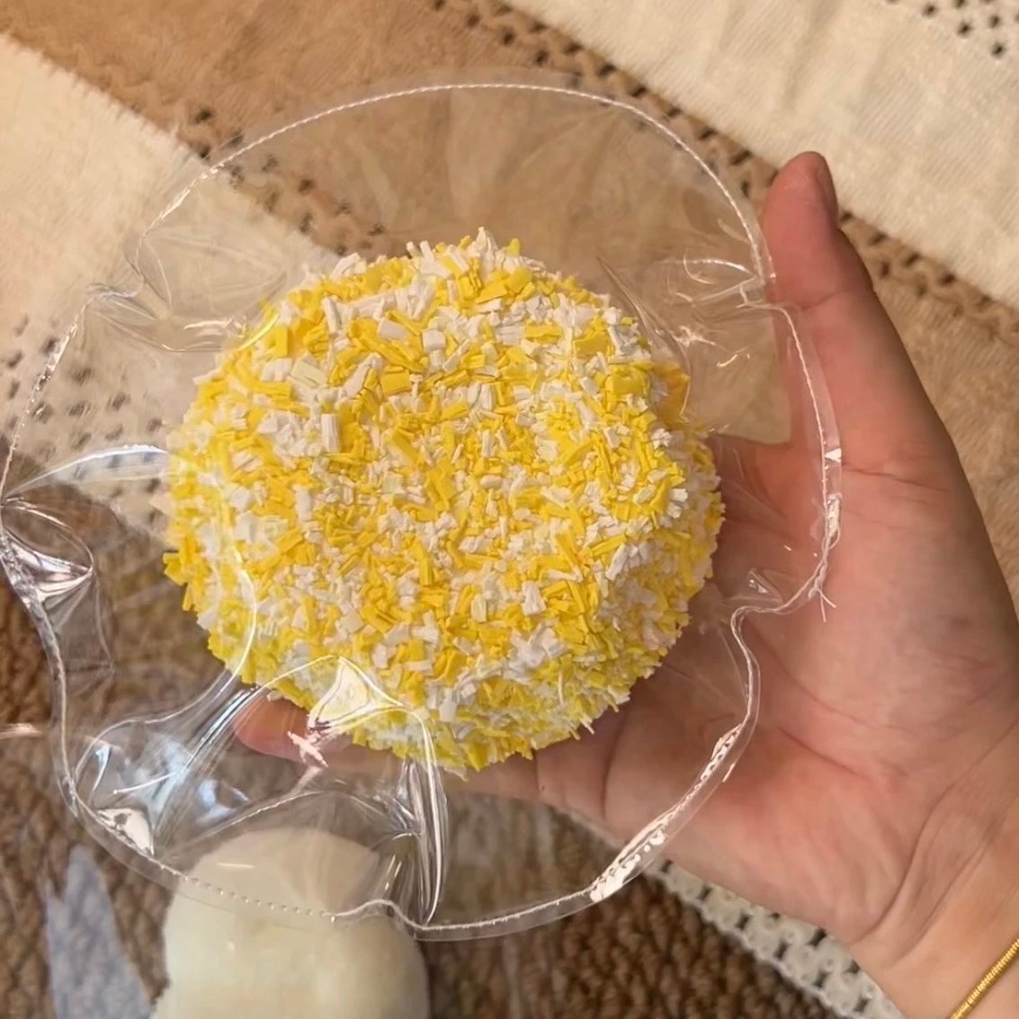 451015 Baking Soda Squishy Cheese Flower Pudding / 小苏打捏 奶酪花花布丁