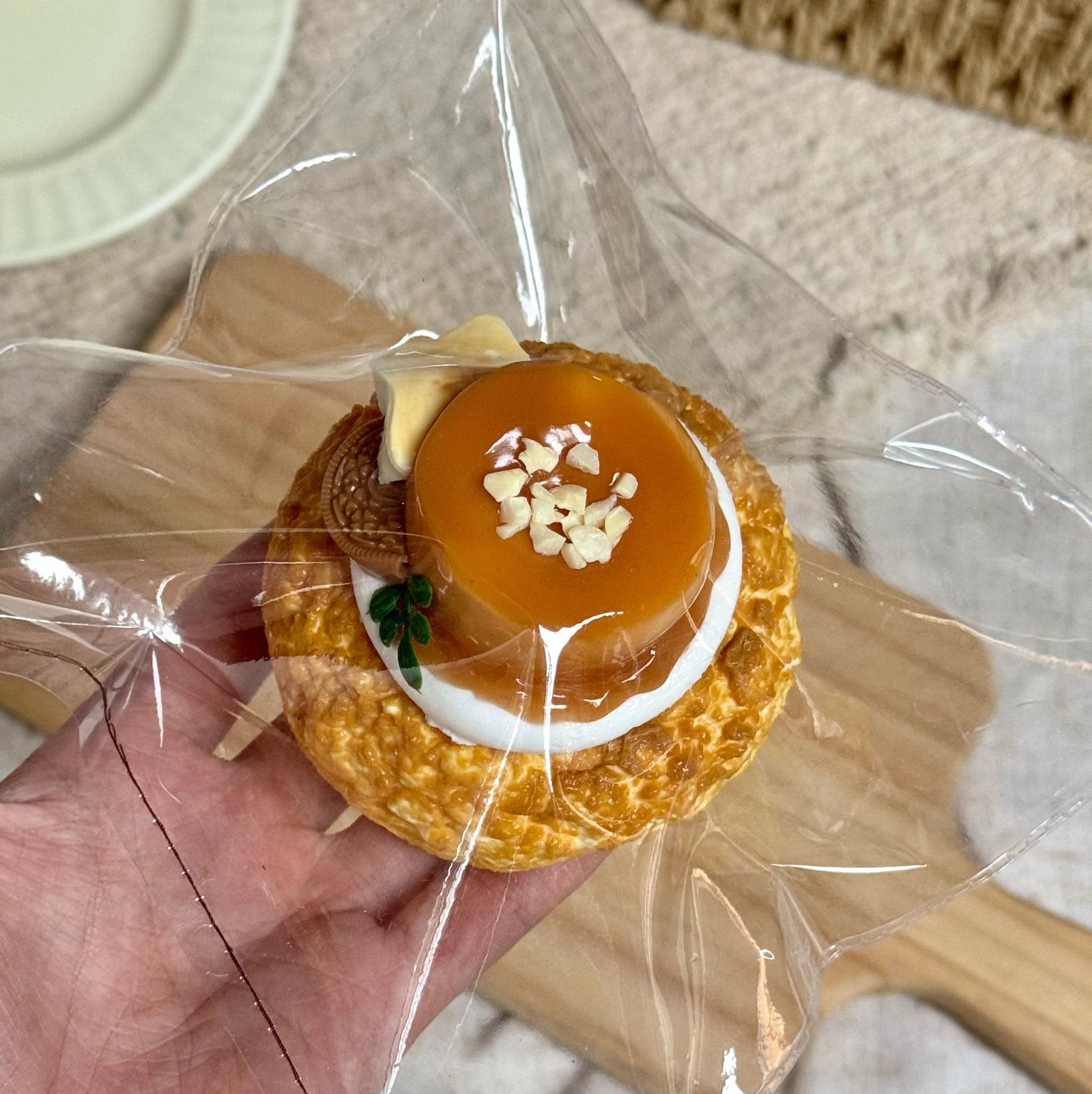 532001 Candy Cute Caramel Pudding Cream Puff (Rice Cake Clay 2.0 Texture Series) / 小饭团candy cute 焦糖布丁泡芙(年糕泥2.0触感系列)
