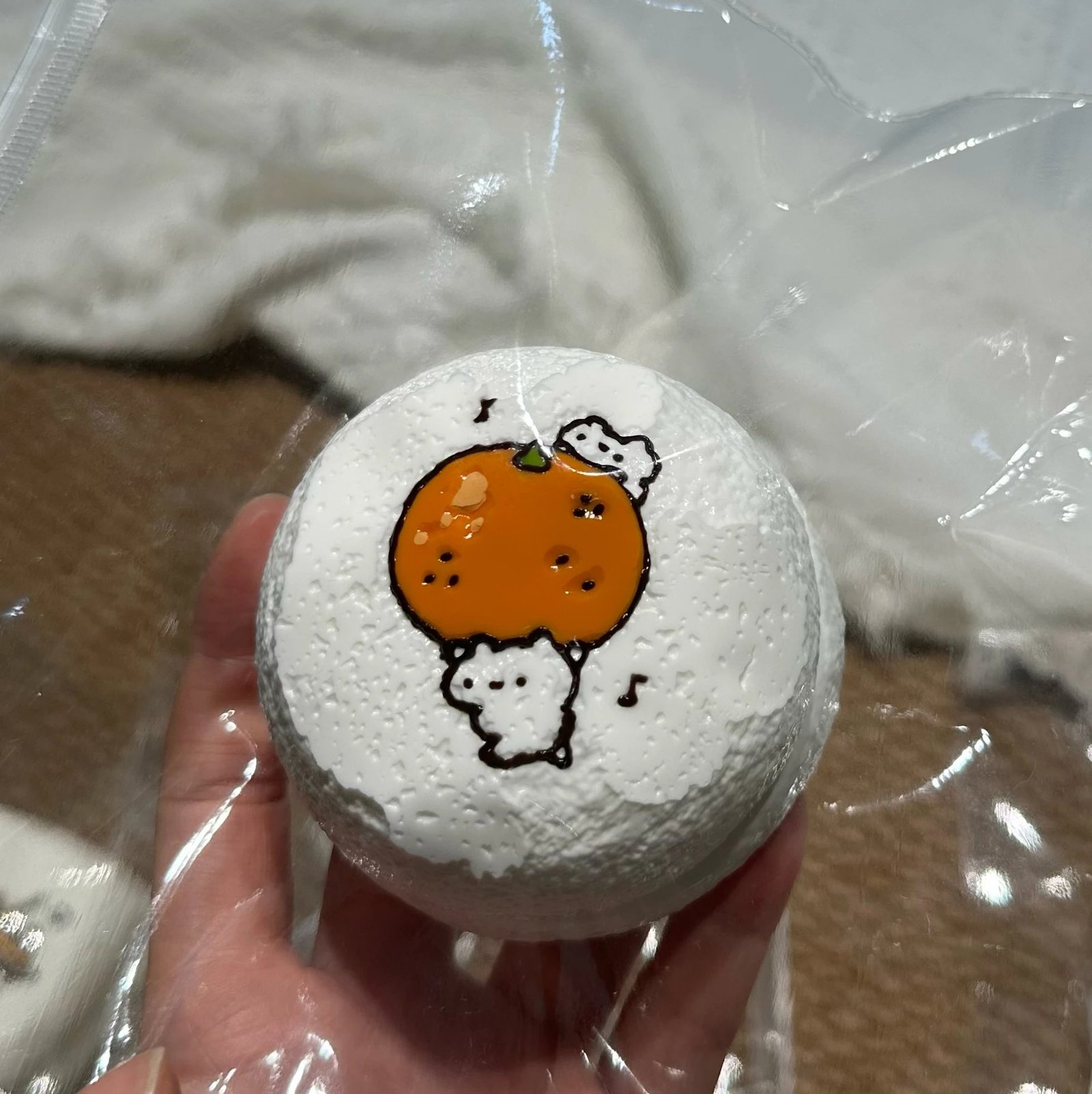 547020 DingDing Squishy Orange Bear (Cream Paste Clay Texture Series) / DingDing捏捏 橘子小熊(乳膏泥触感系列)
