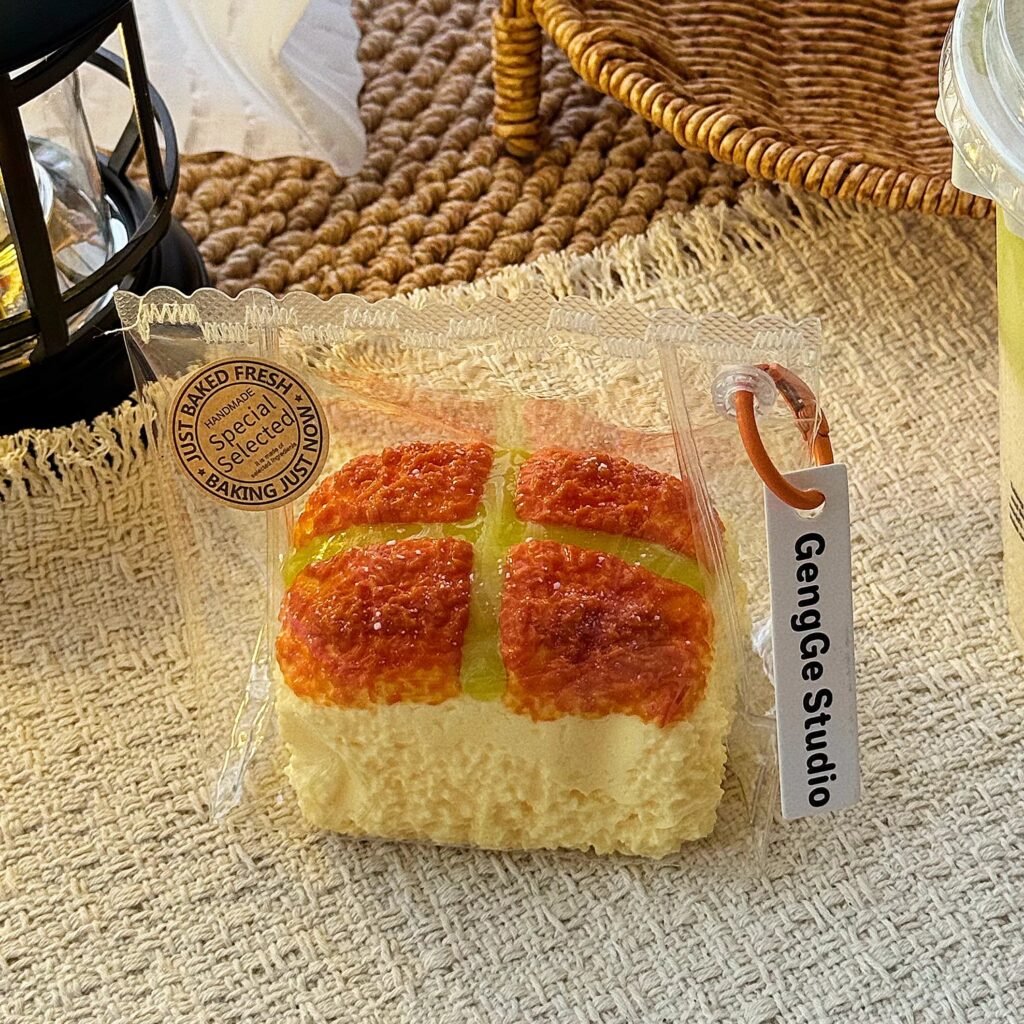 154039 GengGe Studio Hot Cross Bun - Grape Jam (Thick Cream Clay Texture Series) / GengGe Studio 十字包(青提酱)(厚奶油泥触感系列)