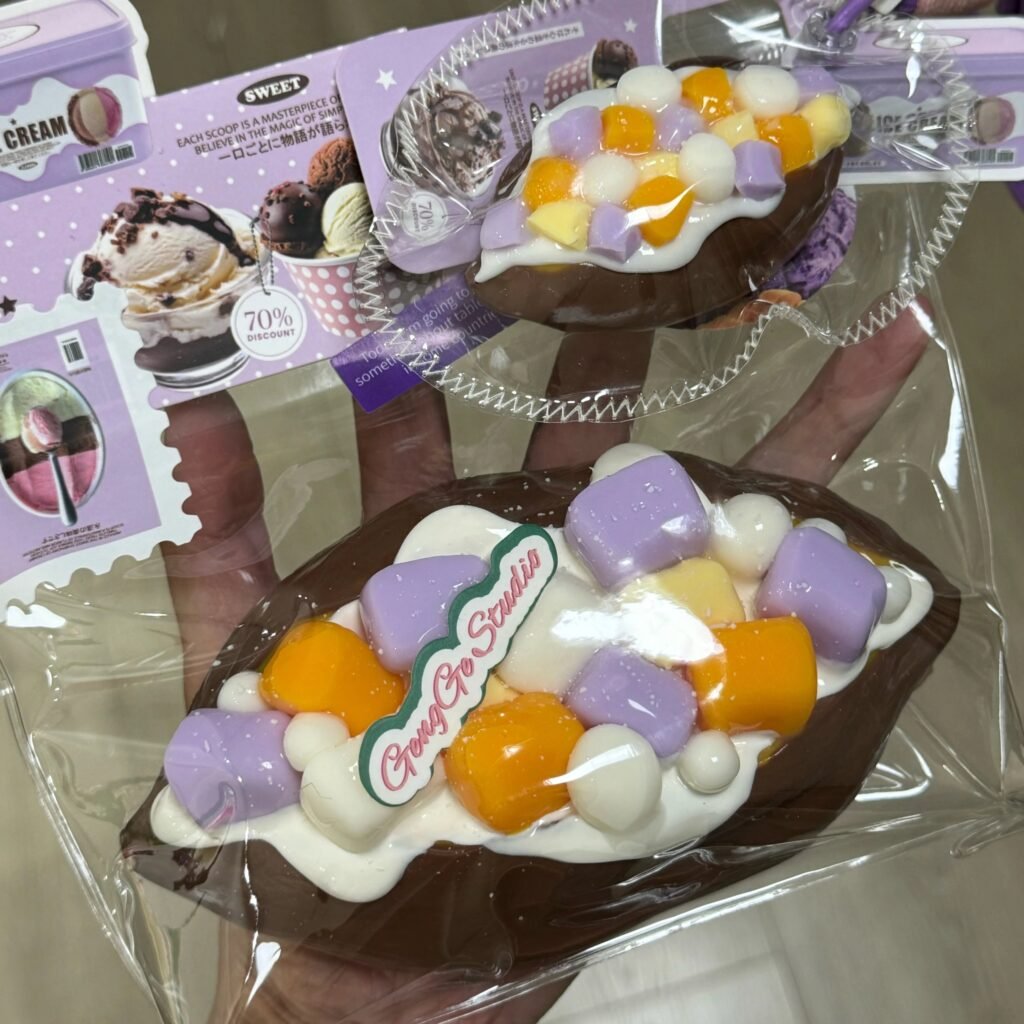 154101 GengGe Studio Fancy Roasted Sweet Potato - Taro Ball Boba - Parent and Mini (Thick Cream Clay Texture Series) / GengGe Studio 花式烤红薯（芋圆啵啵子母款）（厚奶油泥触感系列）