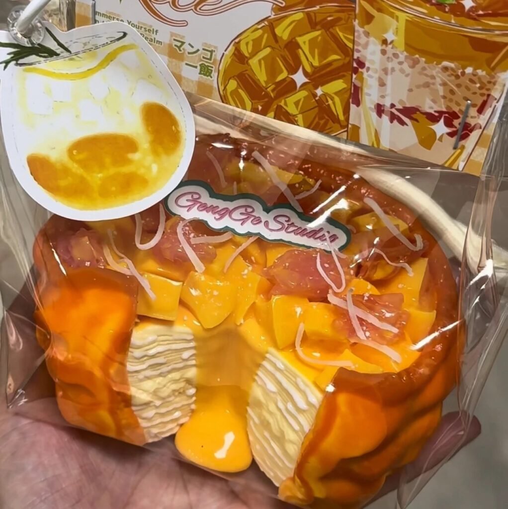 154150 GengGe Studio Tiger Skin Mille Crepe Cake - Original Crust Mango Pomelo (Thick Cream Clay Texture Series) / GengGe Studio 虎皮千层蛋糕（原皮杨枝甘露）（厚奶油泥触感系列）