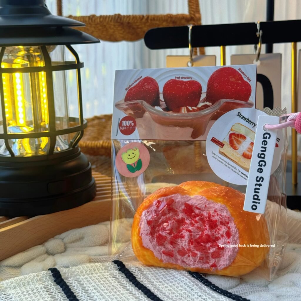 154155 GengGe Studio Bitten Bread - Strawberry (Thick Cream Clay Texture Series) / GengGe Studio 咬一口面包（草莓）（厚奶油泥触感系列）
