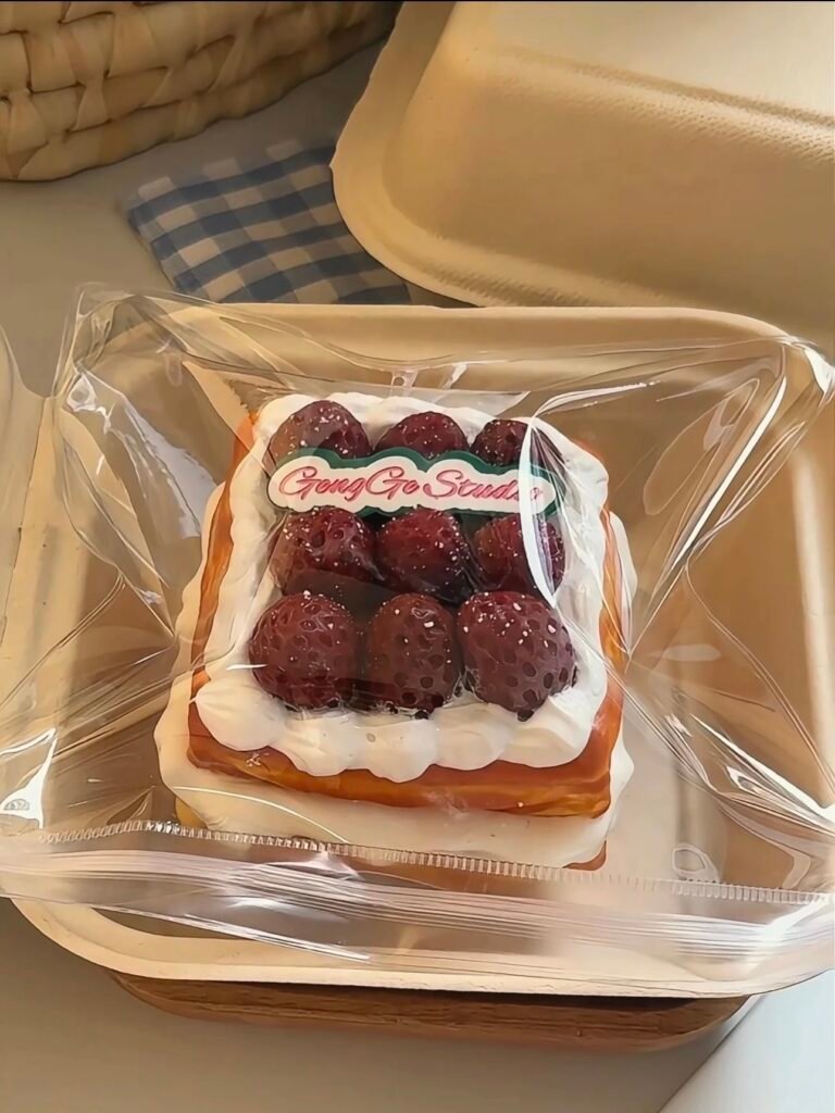 154211 GengGe Studio Strawberry French Toast Cake (Thick Cream Clay Texture Series) / GengGe Studio 草莓西多士蛋糕(厚奶油泥触感系列)