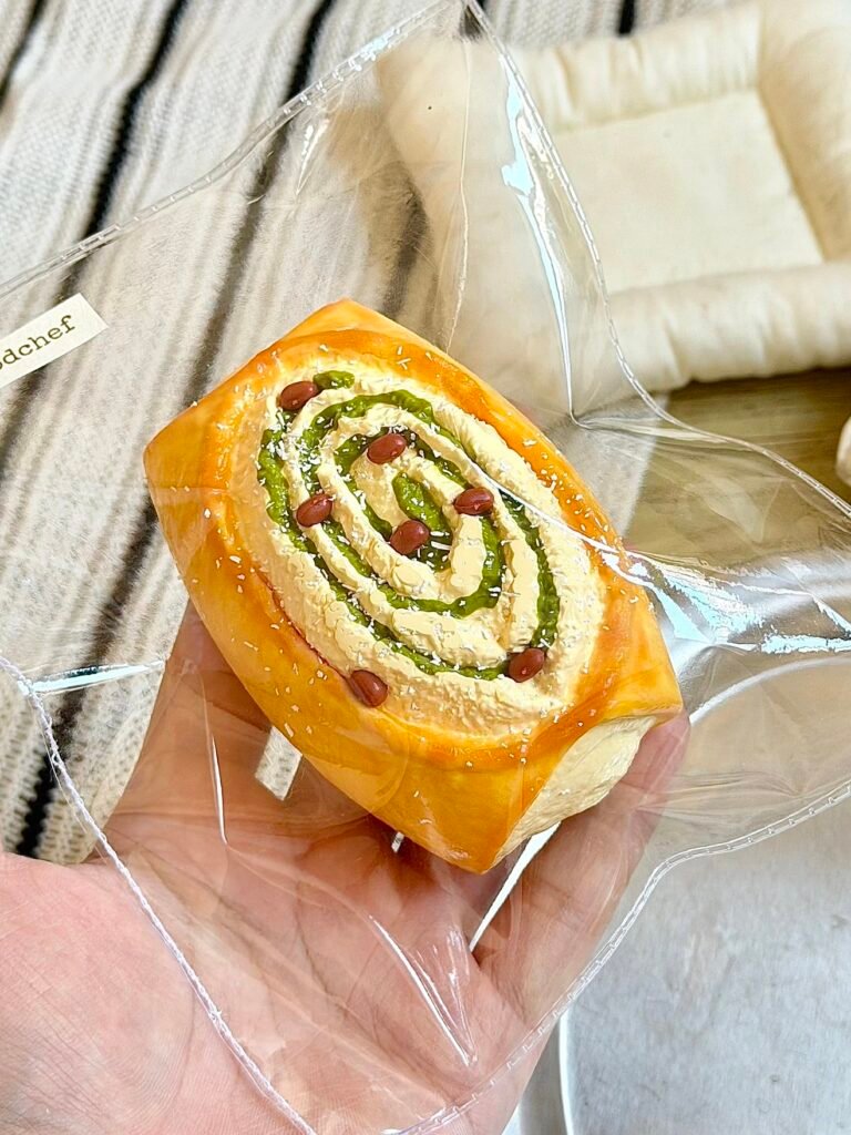 7034 Good Mood Chef Matcha Red Bean Pull-Apart Bread (Wet Cheese Clay Texture Series) / Good Mood Chef 抹茶红豆手撕包(湿酪泥触感系列)