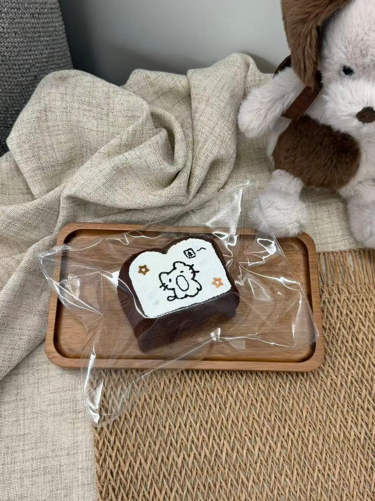 21059 Heqiqi Yawning Cat Toast (Soft Cream Clay Texture Series) / 禾七七 哈欠小猫吐司(软奶油触感系列)