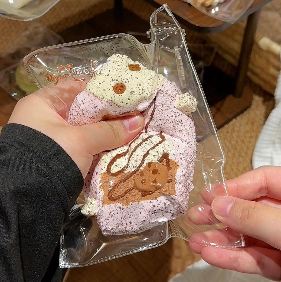 550004 Meow Star Triple Cookie Toast - Strawberry Chocolate Cosmetic Defect (Sweet Potato Clay Texture Series) / Meow Star 三色曲奇吐司(莓巧瑕疵)(红薯泥触感系列)