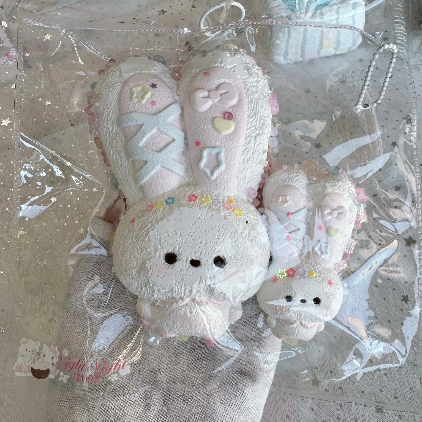 533024 Niege Wanan Dopamine Long-Eared Bunny (Marshmallow Clay Texture Series) / 捏个晚安 多巴胺长耳兔(棉花糖泥触感系列)