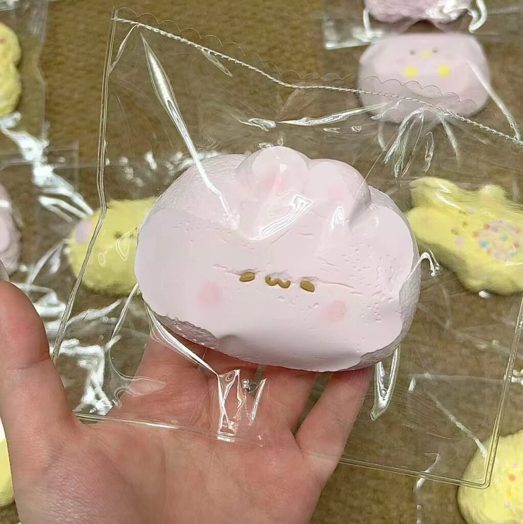 135129 Ohmo Nienie Pink Square Bunny Head (Cream Paste Texture Series) / ohmo捏捏 粉色方块兔头(乳膏感触感系列)