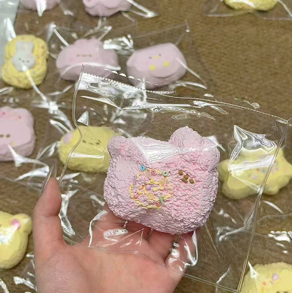 135131 Ohmo Nienie Pink Fluffy Bunny (Cream Paste Texture Series) / ohmo捏捏 粉色毛绒小兔(乳膏感触感系列)