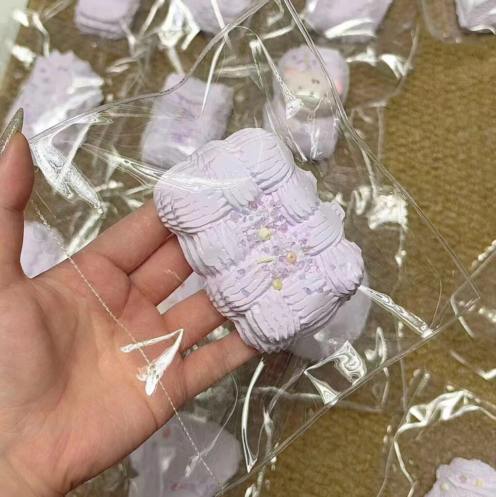 135137 Ohmo Nienie Purple Crumble Knitted Cake (Heat Pad Soft Cheese Clay Texture Series) / ohmo捏捏 紫碎碎编织纹蛋糕（加热垫软干酪触感系列）