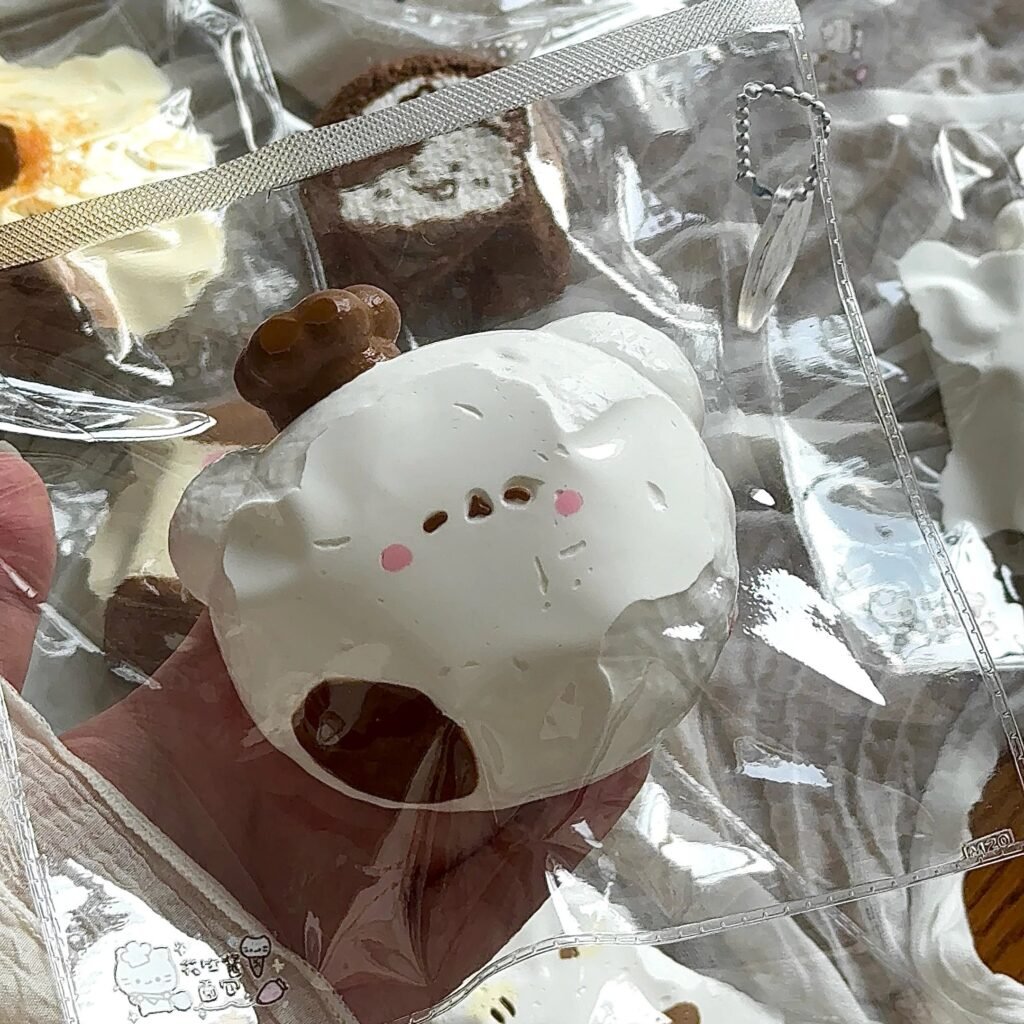 450014 Peanut Butter Bread Chocolate Sauce Bear Cookie (Wet Soft Cheese Clay Texture Series) / 花生酱面包 巧克酱熊饼（湿软奶酪泥触感系列）