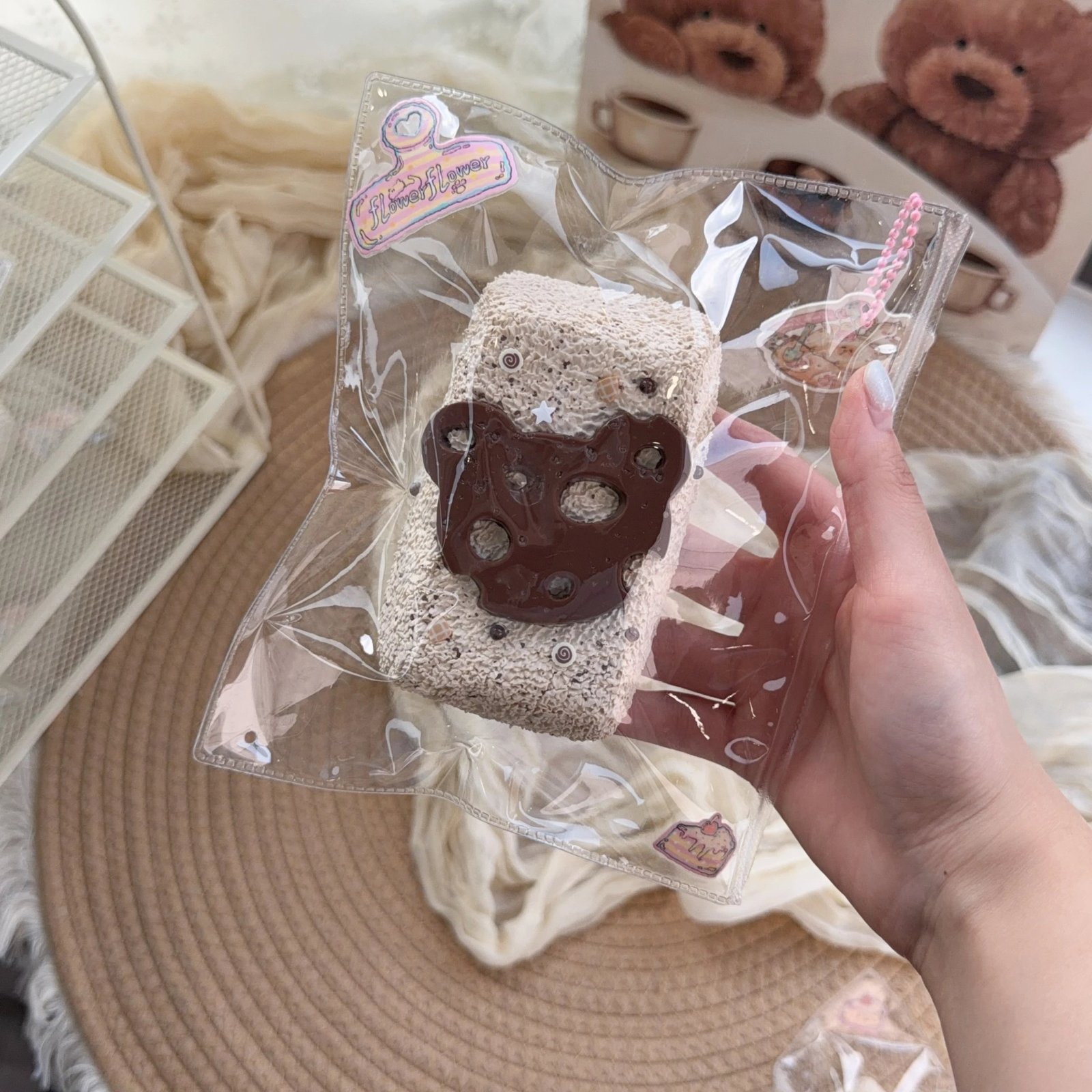 233020 Pili Sunflower Brown Bear Cheese Long Toast (Thick Cream 2.0 Texture Series) / 可爱无敌霹雳太阳花 小熊芝士长吐司棕(厚奶油2.0触感系列)
