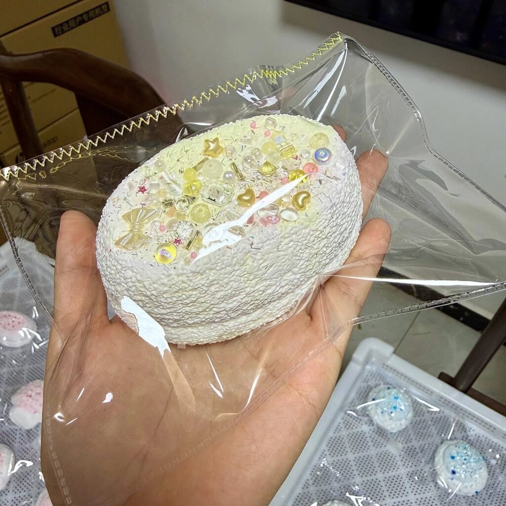 529021 Pearl Mermaid Pink Yellow Double-Layer Senbei - Cosmetic Imperfection (Ultra-Soft Watery Clay Texture Series) / 珍珠美人鱼 粉黄色双层仙贝·外观瑕疵（变态软偏水泥感触感系列）