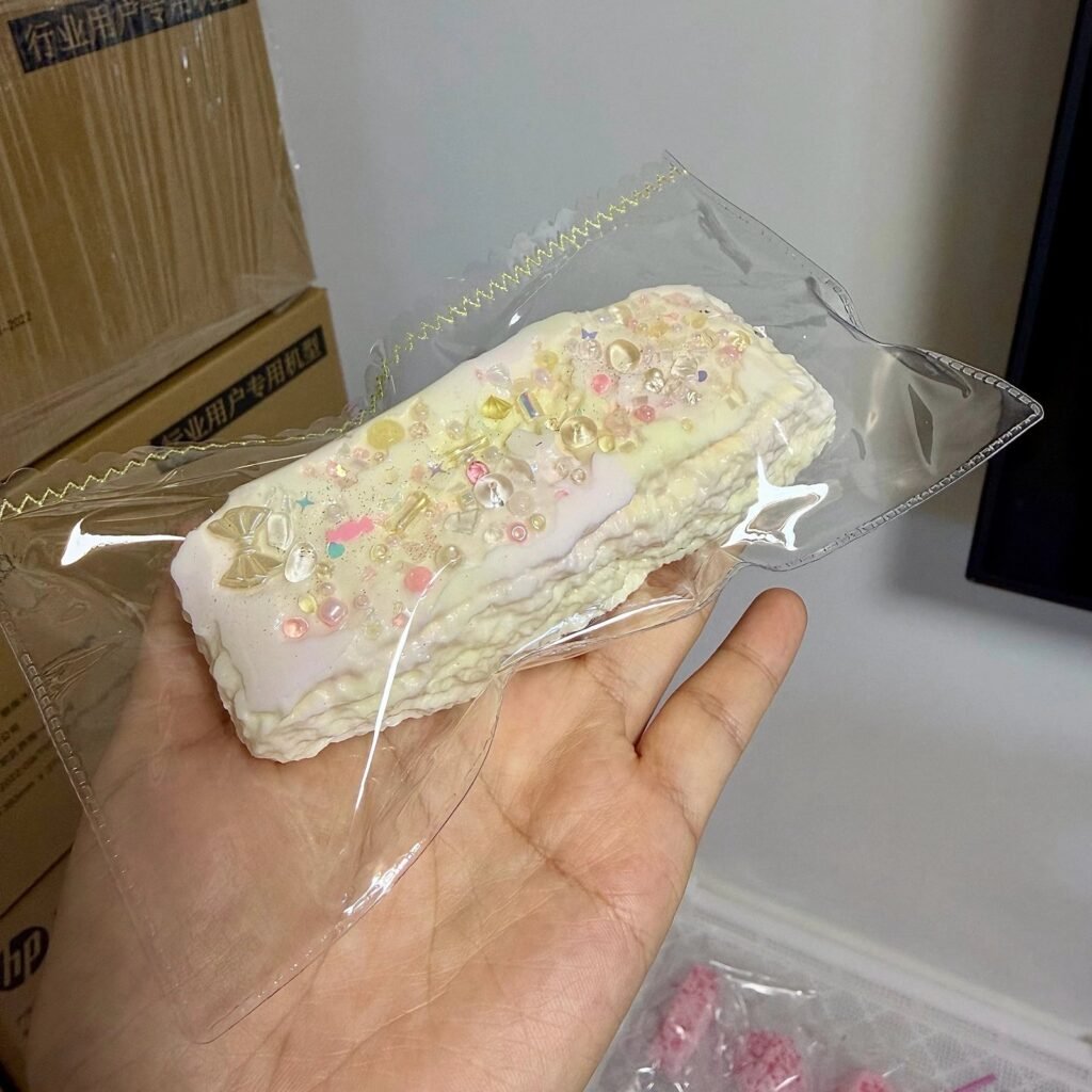 529026 Pearl Mermaid Pink Yellow Hokkaido Milk Bread - Cosmetic Imperfection (Ultra-Soft Watery Clay Texture Series) / 珍珠美人鱼 粉黄色北海道奶排包·外观瑕疵（变态软偏水泥感触感系列）