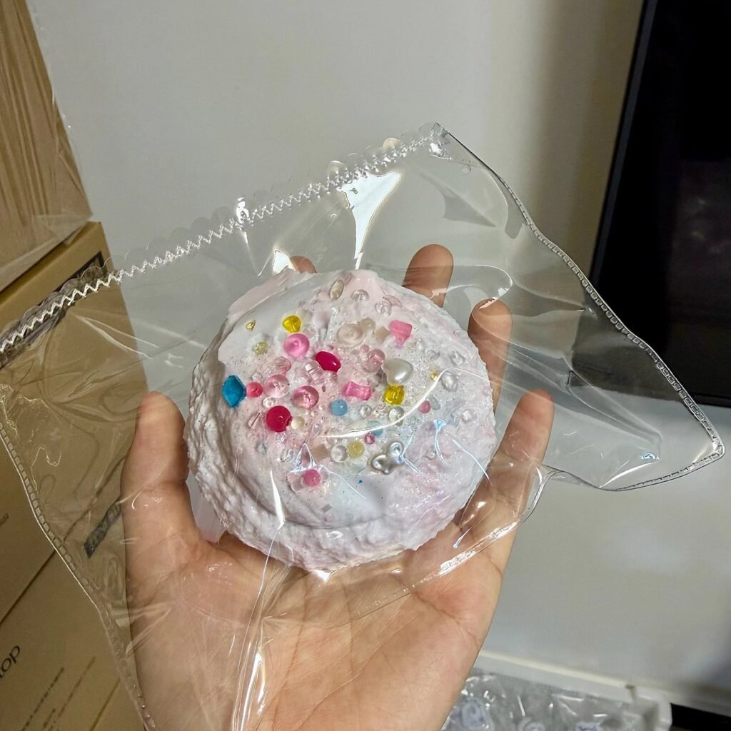 529034 Pearl Mermaid Pink Blue Confetti Cookie Marshmallow - Cosmetic Imperfection (Ultra-Soft Watery Clay Texture Series) / 珍珠美人鱼 粉蓝彩豆饼干棉花糖·外观瑕疵（变态软偏水泥感触感系列）