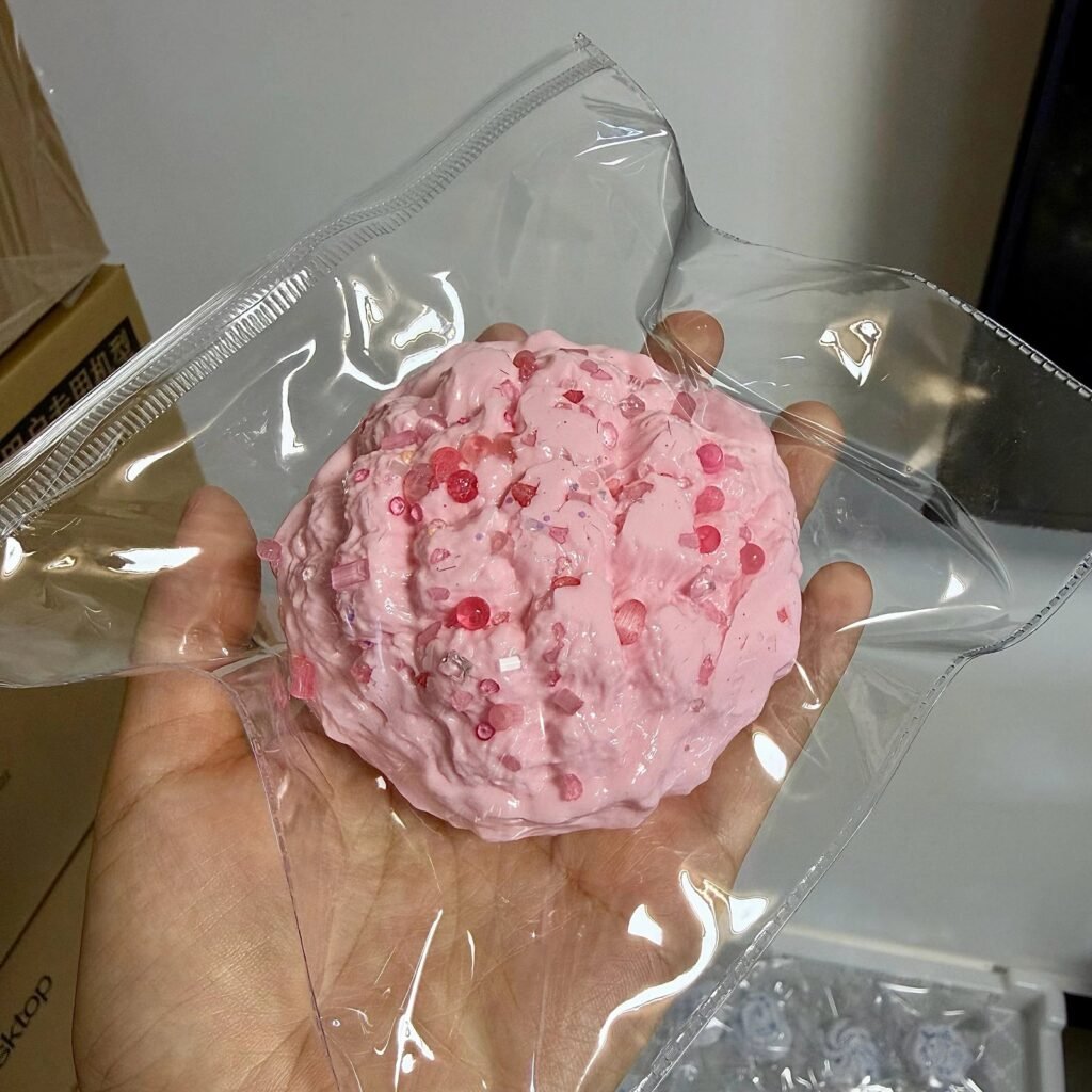 529046 Pearl Mermaid Strawberry Pineapple Bun - Cosmetic Imperfection (Ultra-Soft Watery Clay Texture Series) / 珍珠美人鱼 草莓菠萝包·外观瑕疵（变态软偏水泥感触感系列）