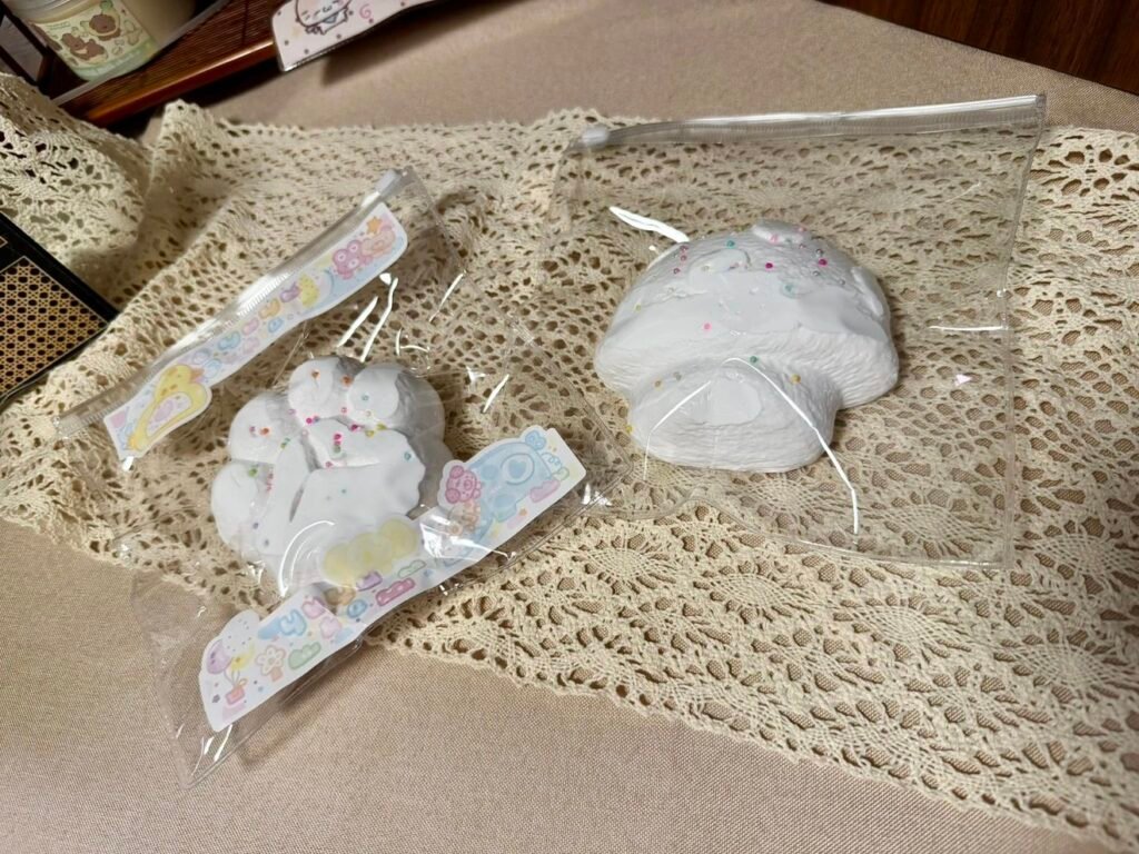 529113 Pearl Mermaid Plain Mushroom - Sprinkled Beads (Ultra-Soft Watery Clay Texture Series) / 珍珠美人鱼 白胚蘑菇·撒珠（变态软偏水泥感触感系列）
