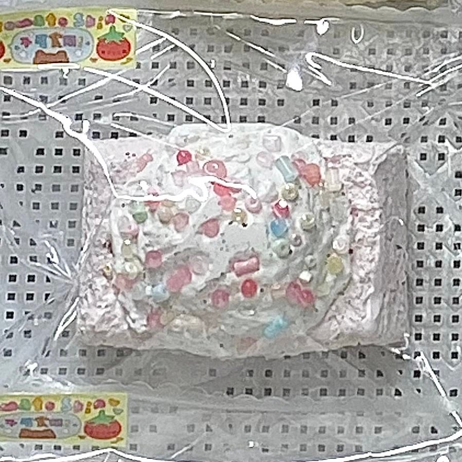 525097 Tomato Pipi Strawberry Ice Cream Short Toast (Oven-Baked Sticky Clay Texture Series) / 番茄皮皮 草莓冰淇淋短吐司(烤箱版黏糊泥触感系列)