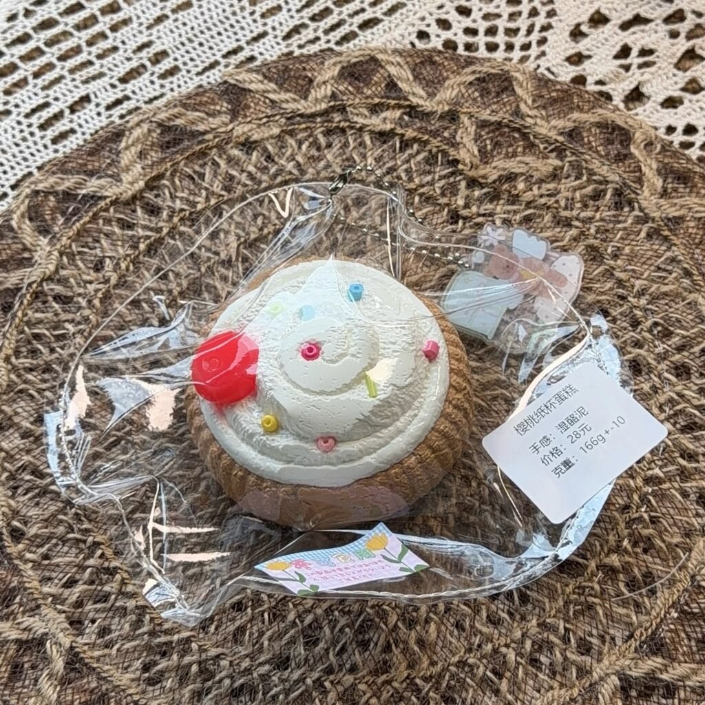 190030 Xiaolv Nian Nian Cherry Cupcake (Wet Cheese Clay Texture Series) / 小绿今天捏什么2号店 樱桃纸杯蛋糕（湿酪泥触感系列）