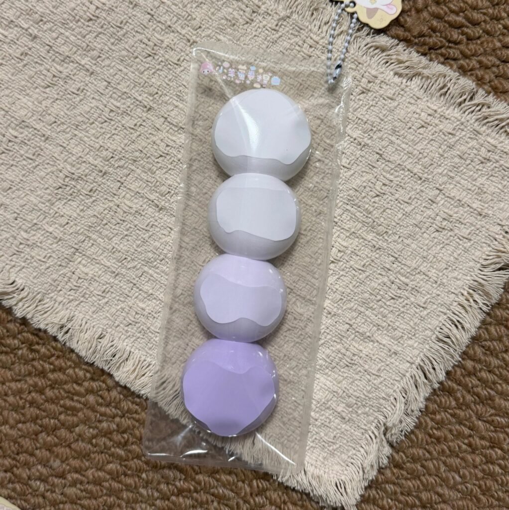 551023 Lamb Egg Roll Squishy Purple Four Dango / 小羊蛋卷捏 紫色泥感四连团子