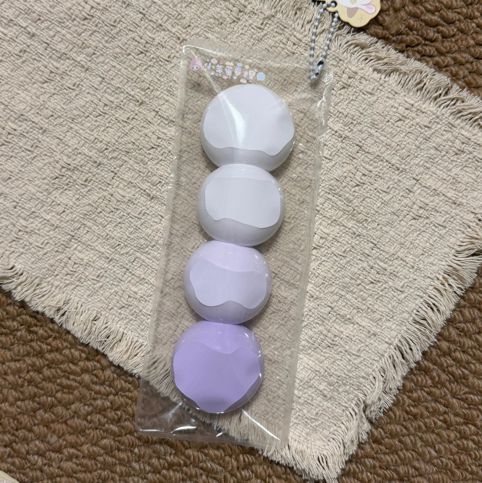 551023 Lamb Egg Roll Squishy Purple Four Dango / 小羊蛋卷捏 紫色泥感四连团子