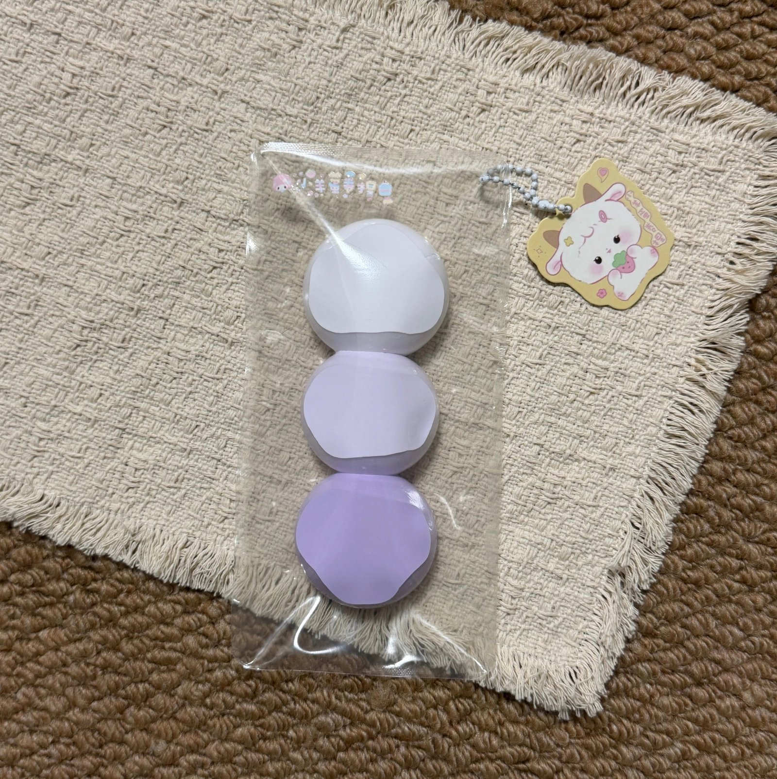 551024 Lamb Egg Roll Squishy Purple Three Dango / 小羊蛋卷捏 紫色泥感三连团子